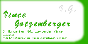 vince gotzemberger business card